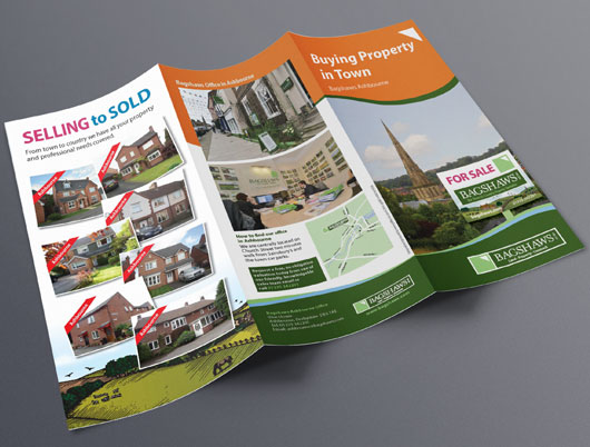 Bagshaws estate agent, leaflets, printed media