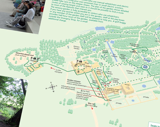 chatsworth house, derbyshire, accessibility brochure, print design bakewell