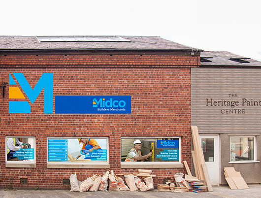 midco building merchants, bakewell, derbyshire, branding and logo design