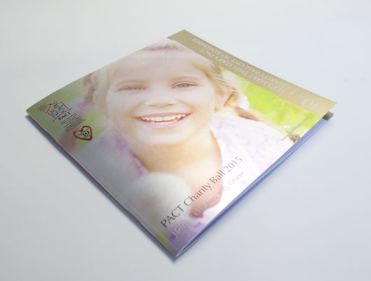 pact charity cancer ball, programme, print design, graphic design, derbyshire, sheffield, chesterfield, manchester, derby