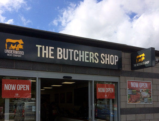 underwood meat company, the butchers shop, sheffield, south yorkshire, dronfield, barnsley, rotherham, eckington, branding, logo, graphic design